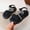 Black, variant on Girls Pearl Embellished Ruched Strap Chunky Sandals, Summer Shoes for Toddler Girls School Outdoor Sandals Black 11