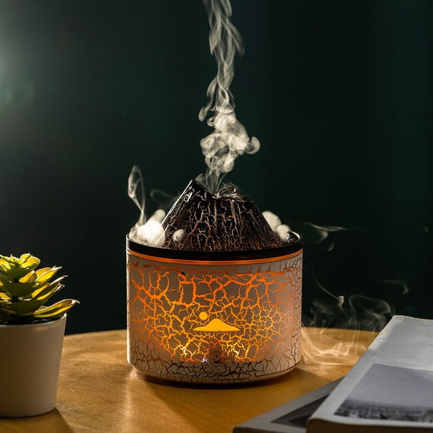 Máquina de aromaterapia con anillo de humo y llama con USB, creativa y mini máquina de aromaterapia con carbón de lava y fuego, para el hogar