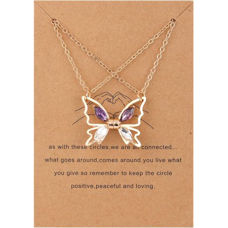 Friendship Necklace For 2 Best Friend Necklace Cute Butterfly Bff Necklace Gifts For Women Birthday Christmas Gift[Z142]