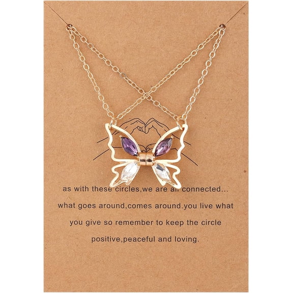 Friendship Necklace For 2 Best Friend Necklace Cute Butterfly Bff Necklace Gifts For Women Birthday Christmas Gift[Z142]
