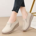 thumbnail image 6 of Women's Slip On Loafer Leather Comfort Casual Platform Shoes, 6 of 8