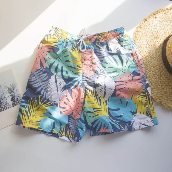ibiyuan Swim Trunks Boys with Mesh Liner Quick Dry Youth Bathing Suit Drawstring Shorts Funny Print Running Shorts Stretch Beach Swimwear