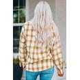 thumbnail image 1 of ABPHQTO Camisa a cuadros amarilla con cuello vuelto para mujer, 1 of 5