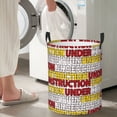 thumbnail image 7 of DouZhe Waterproof Collapsible Large Laundry Baskets, Under Construction Prints Circular Hamper with Handles, 7 of 7