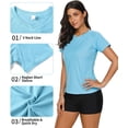 thumbnail image 3 of Women's Solid Color UPF 50+ Rash Guard Raglan Short Sleeve Swimwear Shirt Quick Dry Tops, 3 of 6