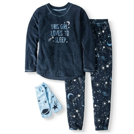 Secret treasures women's and women's plus giftable 3pc pajama set with socks