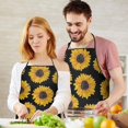 thumbnail image 5 of Black Sunflower Pattern Apron-Garden Aprons for Women with Pockets-Cotton Linen Waterproof Kitchen Cooking Gardening Aprons Adjustable for Kitchen,Cooking,BBQ and Salon 33x27 Inch, 5 of 7