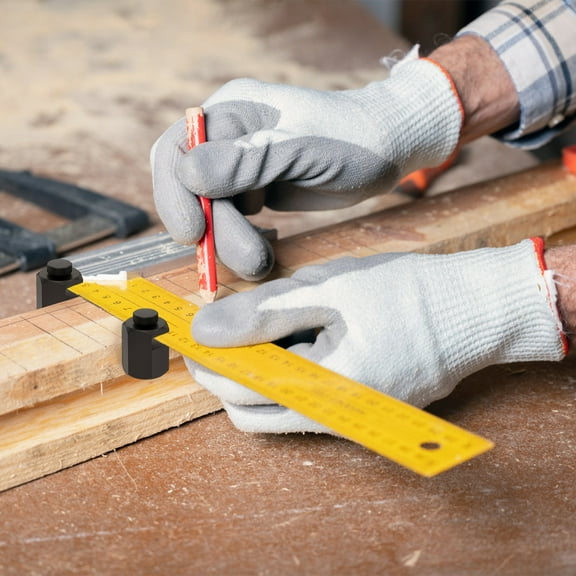 Stair Gauge Set with Holder Aluminum Alloy Hexagonal Surface Multi Angle Square Auxiliary Clip for Framing Rafter Layout