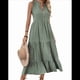 thumbnail image 3 of Vestido Camisero Sin Mangas de Verano 2025 para Mujer, Cuello en V, Informal, Midi, Verde, Talla XL, 3 of 10