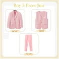 thumbnail image 3 of ETHAN Boys Slim Fit Suit Tuxedo for Boy 3 Piece Suit Set for Kid Formal Boys Dress Wedding Easter Outfit 18 Years, 3 of 6