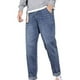 thumbnail image 2 of Pantalones vaqueros de longitud completa para hombre, estilo azul, rectos, con cremallera, lavados, tendencia para exteriores, pantalones vaqueros para hombre., 2 of 5