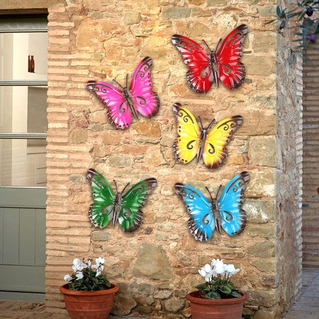 Bgsha Decorative Crafts Indoor Butterfly Wall Art Decorative Iron Crafts for Home