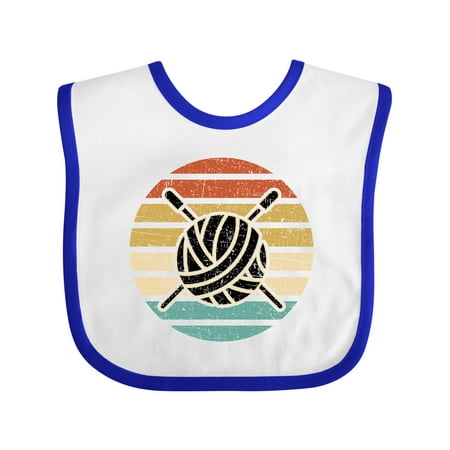 

Inktastic Knitting Club Yarn Sunset for Knitter Gift Baby Boy or Baby Girl Bib