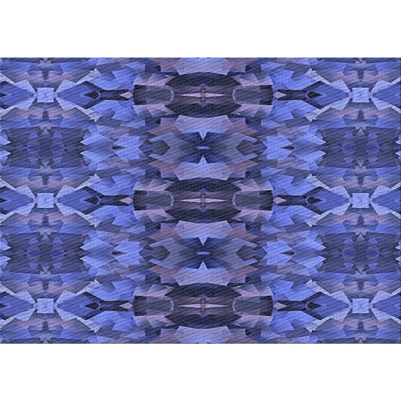 Ahgly Company Indoor Rectangle Patterned Light Slate Blue Area Rugs, 8' x 10'