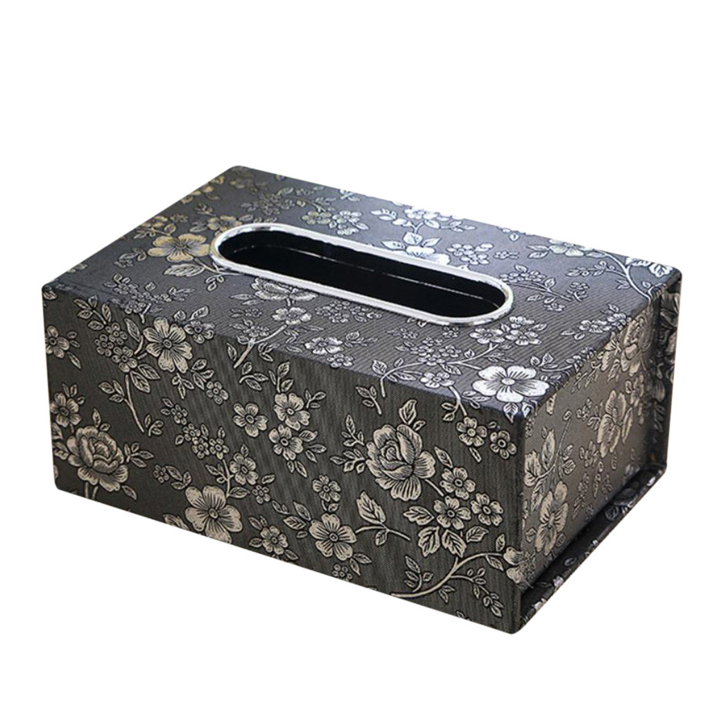 Leather Tissue Box European Napkin Tray Box Medium Leather Car Tissue