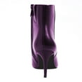 thumbnail image 4 of FSJ Women Classic Square Cap Toe Ankle Boots Stiletto Mid Heel Side Zipper Booties Comfy Daily Wear Dress Shoes Size 11 Purple, 4 of 4