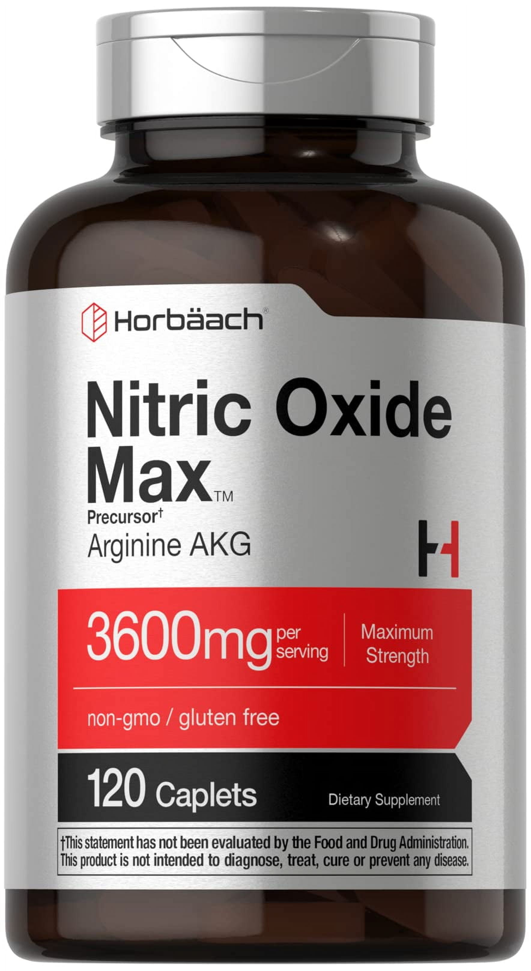 Suplemento de óxido nítrico Horbaach Max 3600 mg 120 cápsulas | Bodega ...
