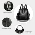 thumbnail image 4 of JeashCHAT Leather Backpack Purse for Women Fashion Handbag Ladies Shoulder Bags Travel Backpack One Shoulder Two Shoulders Bag, 11.8" x 5.5" x 11", Black, 4 of 6