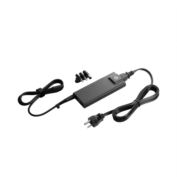 HP 90W Slim Laptop Charger with USB Port for HP Laptops & Ultrabooks. Includes 3 Interchangeable Tips and USB-A to 2-in-1 Cable