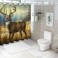 thumbnail image 7 of Chilfamy Deer Grass Flowers Shower Curtain with Hooks, Cloth Fabric Bathroom Decor Set 100% Polyester Fiber Home Bathtubs Decoration 69x72, 7 of 7