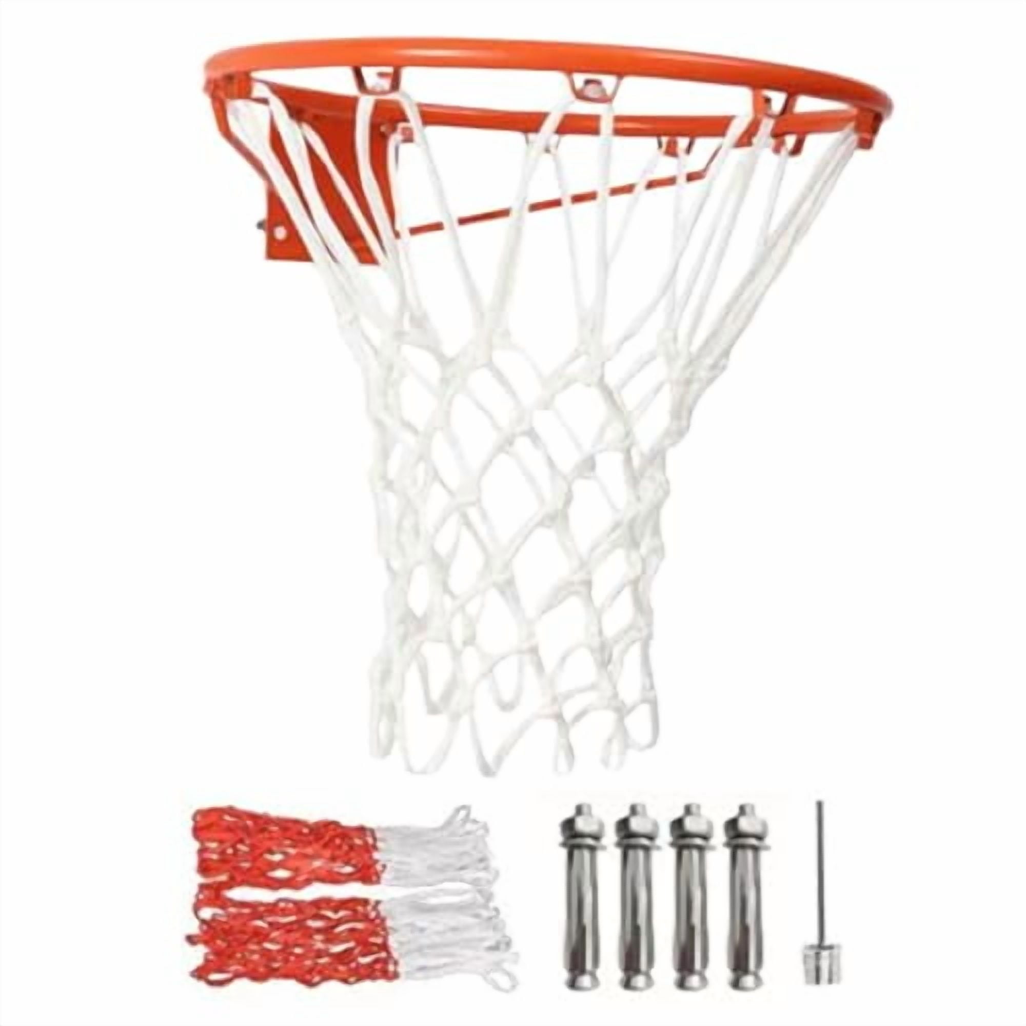 Basketball Rim, Basketball Rim Replacement, Wall Door Mounted Basketball Hoop, Breakaway Rim and Net for Ground & Wall-Mounted Basketball Hoops, Indoor/Outdoor