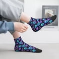 thumbnail image 2 of Pofeuu purple flower blue Skull Print 30cm Socks, Adult Running Hiking Socks for Youth and Adult, 2 of 7