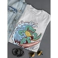 thumbnail image 3 of Cool Surfer Crocodile T-Shirt Women -Smartprints Designs, Female x-Large, 3 of 4