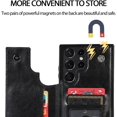 thumbnail image 5 of Design for Galaxy S24 Ultra Case with Credit Card Holder Slot PU Leather Wallet Phone Cases Stand Kickstand Durable Shockproof Protective Cover for Samsung S24U Women Men 6.8 inch Black, 5 of 14
