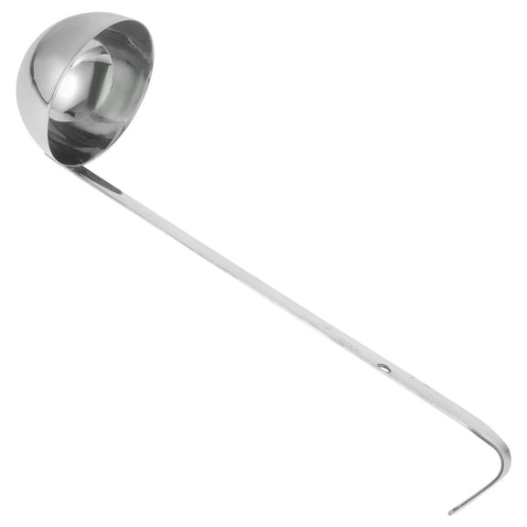 WRISTBIQUE Stainless Steel Soup Ladle with Ergonomic Hook Handle for Home Kitchen Serving