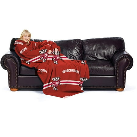 NCAA Wisconsin Badgers Comfy Throw, Stripes