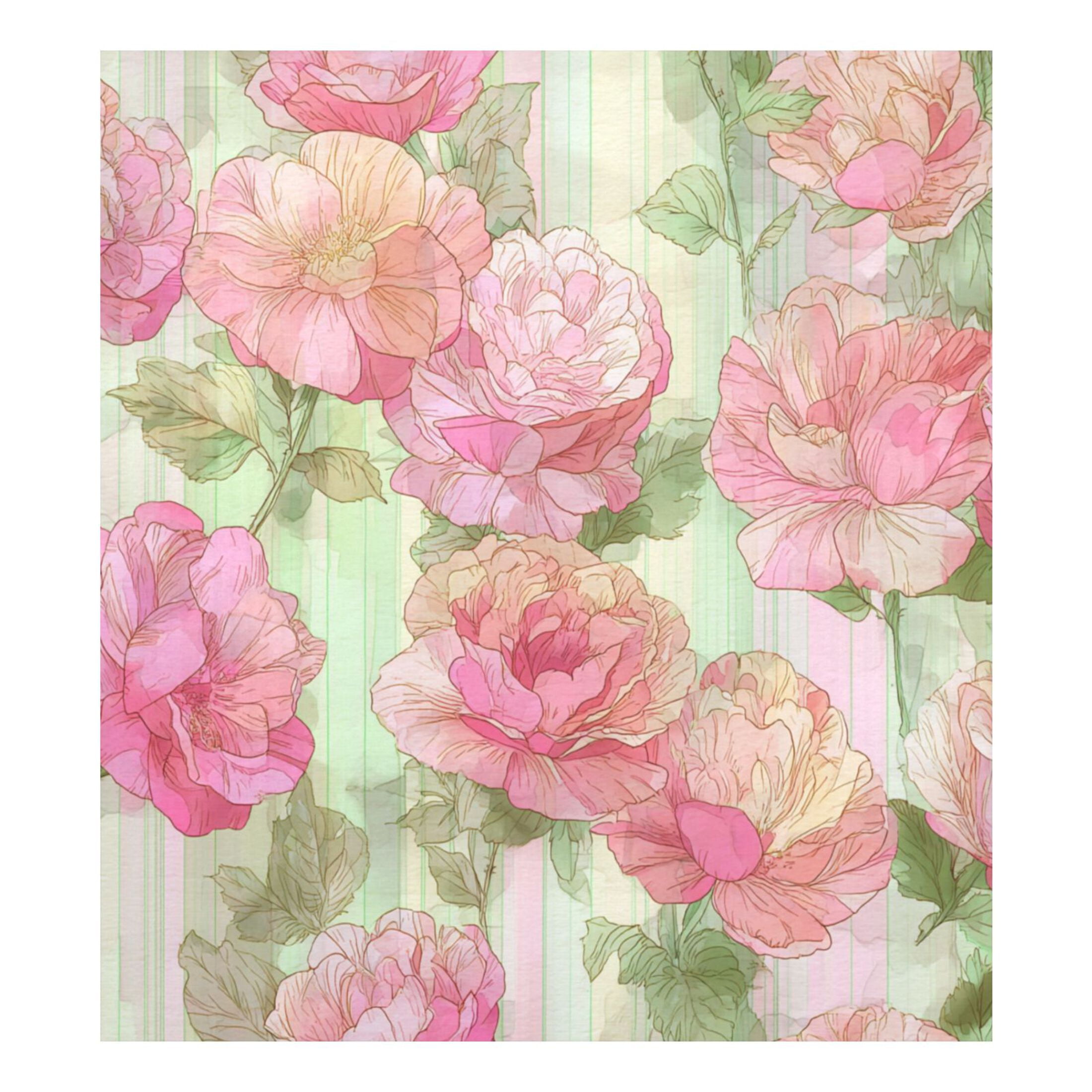 Dishwasher Magnetic Refrigerator Magnet Cover Sticker Home Decorative 23"x26" Roses and Peonies