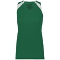 thumbnail image 2 of Augusta M Ladies Overspeed Track Jersey Dark Green/White 348, 2 of 5