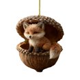 thumbnail image 1 of Adornos de animales del bosque en forma de bellota 2D, decoración para fiestas y árboles de Navidad., 1 of 7