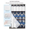 thumbnail image 2 of No Hook Cloth Fabric Shower Curtain with Snap in Liner, Blue Black Geometric Waterproof Shower Curtains Set with See Through Top Window, Modern Aztec Abstract Pattern Bath Curtains Shower 60"x72", 2 of 6