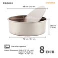thumbnail image 3 of CHEFMADE Round Cake Pan, 8-Inch Non-Stick with Removable Loose Bottom, Chiffon Bakeware for Oven & Instant Pot Baking, Dishwasher Safe (Champagne Gold), 3 of 6