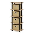 thumbnail image 1 of Pemberly Row Turn-N-Tube Engineered Wood 4-Bins System Rack in Oak/Black, 1 of 3