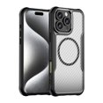 thumbnail image 1 of Brushed Carbon Fibre Full Lens Protect Case For iphone 16 Pro Max iphone16 Plus Magsafe Magnetic Wireless Charging Cover Black For iphone 16ProMax, 1 of 6