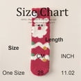 thumbnail image 4 of Fabrcox Fuzzy Slipper Socks for Women, Cute Mid-Calf Non Slip Winter Warm Casual Santa Printed Indoor Floor Socks for Home Lounging (A), 4 of 6
