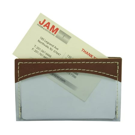 jam paper plastic business card holders brown leather trim sold individually - Plastic Business Card Holders jam paper plastic business card holders brown leather trim sold individually - Plastic Business Card Holders