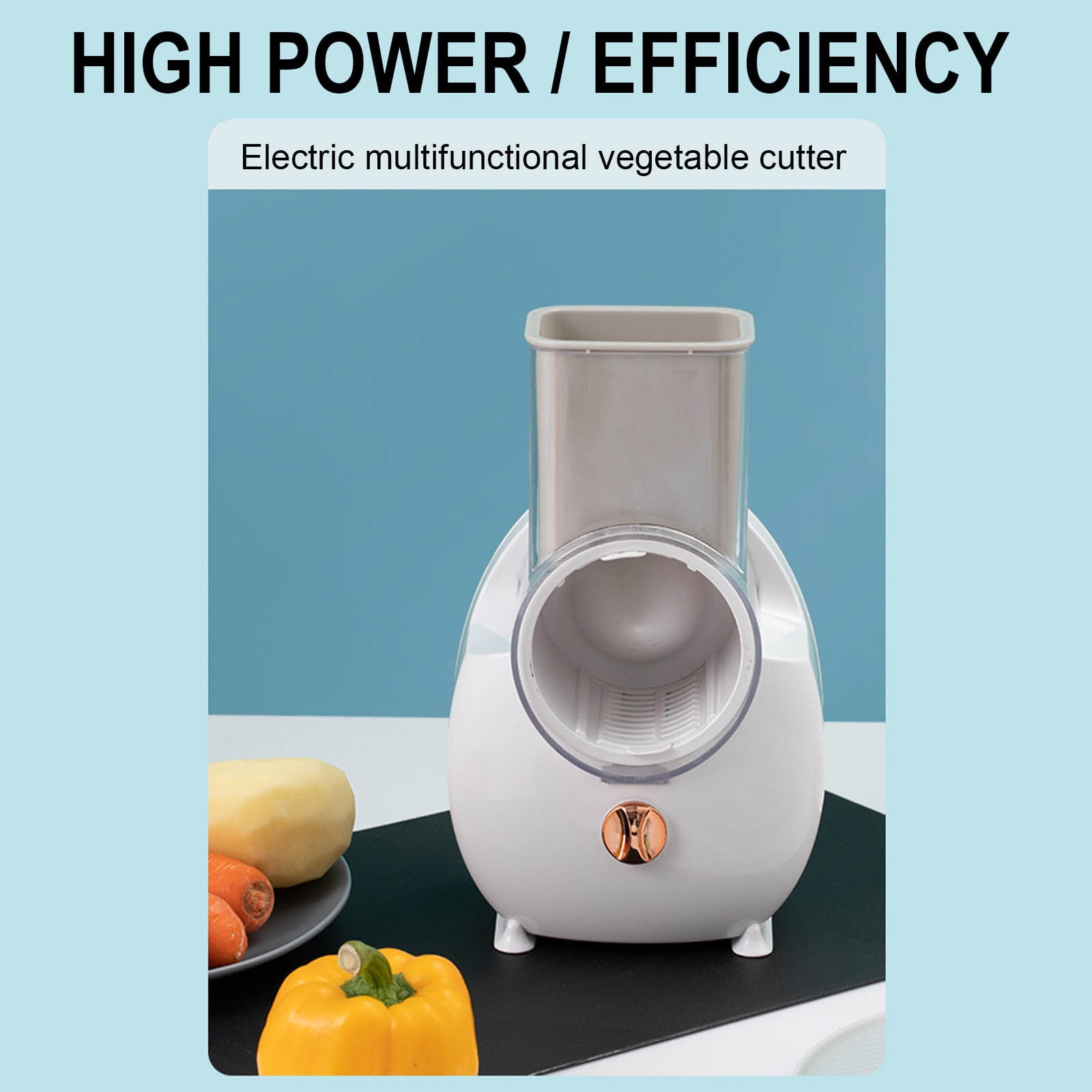 Electric Kitchen Drum Vegetable Cutter Multi Function Potato Shredder Automatic Slicer USB Rechargeable Food Processor with 3 Blades Easy Clean High Efficiency Vegetable Cutting Machine Use