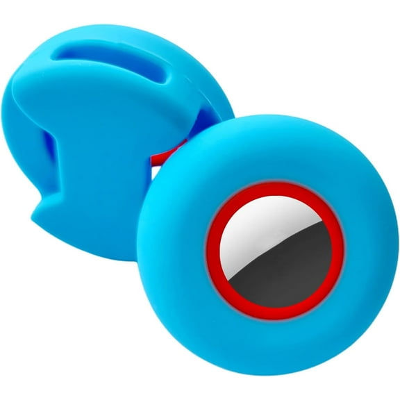 Airtag Holder for Dog Collar 2 Pack, Size Design 2 in 1 Silicone Dog Collar Holder for Airtag, Smart Tag Holder Works On Virtually Every Collar Size (Blue)