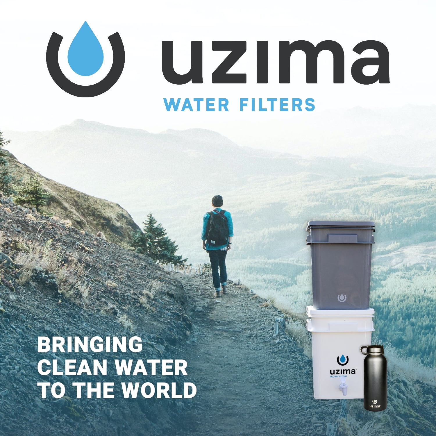 Uzima UZ-2 Camping Water Filter System, Emergency Use for Hiking and Backpacking