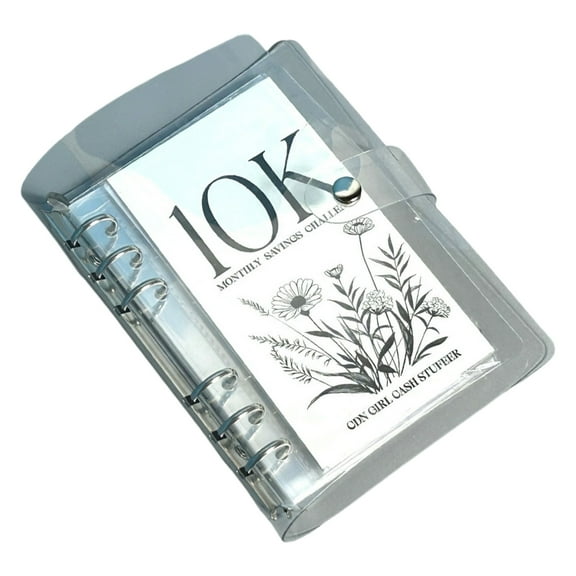 Monthly Money Saving Challenge Binder with Clear Covers and Envelope Styles for Fun and Easy Saving 2.5/5/10K Dollars