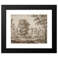thumbnail image 2 of Hendrik Hondius the Elder 14x12 Black Modern Framed Museum Art Print Titled - Trees and Two&nbsp;Cottages (17th&nbsp;Century), 2 of 5