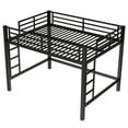 thumbnail image 6 of Bed Frames Queen Size Metal Loft Bed, Loft Bed with Easy Climbing Ladder and Guardrails , Black,Storage Beds Frames, 6 of 13