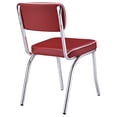 thumbnail image 5 of Retro Upholstered Dining Side Chair Red (Set of 2), 5 of 12