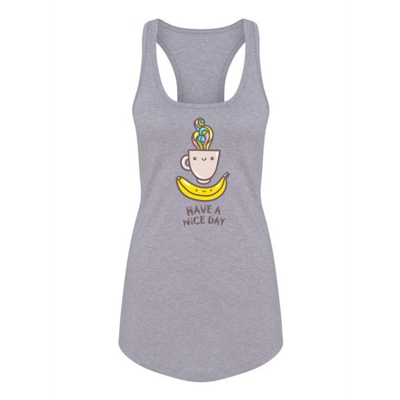 Nice Day Coffee And Banana Tank Women -Image by Shutterstock, Female x-Large