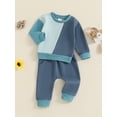 thumbnail image 3 of Suealasg Baby Boys Fall Outfits Set 6M 1T 2T 3T Toddler Boys Long Sleeve Sweatshirt and Sweatpants 2Pcs Casual Contrast Color Tracksuit Clothes for Kids Boys, 3 of 7