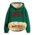 thumbnail image 5 of Women's Winter Pile Thickened Warm Solid Color Color Cardigan Sherbet Hooded Sweatshirt Jacket Pants Two Piece Set Dresses for Grandmother of The Bride Dressy Romper Women Snowsuit Womens Tall Snow, 5 of 8