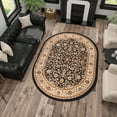 thumbnail image 7 of Sensation Traditional 5' x 7' Oval Black and Beige Polypropylene Indoor Area Rug, 7 of 7